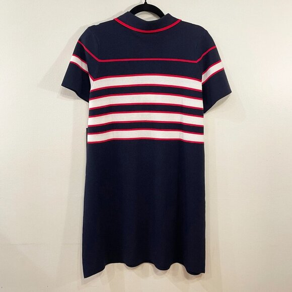 Last Chance! New Tuckernuck Wright Polo Striped Knit Mini Dress Navy XL - Picture 3 of 6